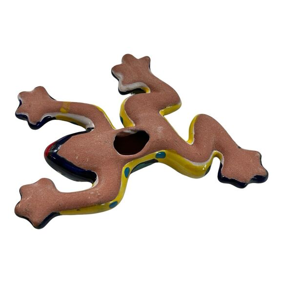Mexican Talavera Pottery Folk Art TREE FROG - Garden Patio Or Wall Hanging - Picture 5 of 6